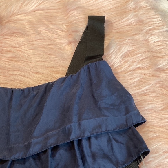 Anthropologie Bordeaux Blue Ruffle Layered Tank Top sz M - Picture 5 of 13